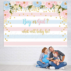 Lofaris Pink Blue Stripes Cute Baby Shower Backdrop