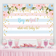 Lofaris Pink Blue Stripes Cute Baby Shower Backdrop