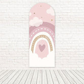 Pink Boho Rainbow Gentle Tone Dream Arch Backdrop For Calm Birthday
