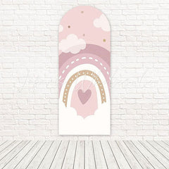 Pink Boho Rainbow Gentle Tone Dream Arch Backdrop For Calm Birthday