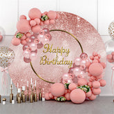 Lofaris Pink Bokeh Glitter Round Backdrop For Happy Birthday
