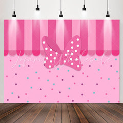 Lofaris Pink Bow Dots Boutique Curtain Party Backdrop For Girl