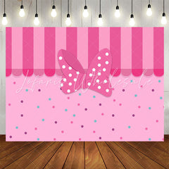 Lofaris Pink Bow Dots Boutique Curtain Party Backdrop For Girl