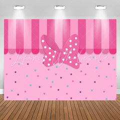 Lofaris Pink Bow Dots Boutique Curtain Party Backdrop For Girl