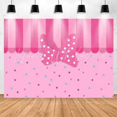 Lofaris Pink Bow Dots Boutique Curtain Party Backdrop For Girl
