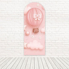 Pink Bow Hot Air Balloon Float Arch Backdrop For Girly Celebration