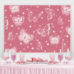 Lofaris Pink Butterfly The Early 2000S Backdrop Girls Birthday