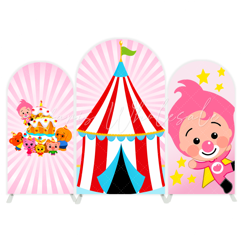 Pink circus arch Birthday Party Arch Backdrop Wall Cloth Cover