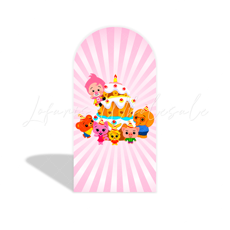 Pink circus arch Birthday Party Arch Backdrop Wall Cloth Cover