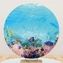 Lofaris Pink Coral Reefs And Fish Round Backdrop For Summer