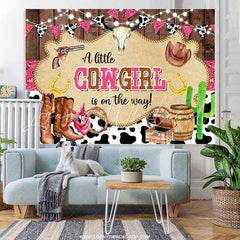 Lofaris Pink Cowgirl Ranch Vintage Gender Reveal Backdrop