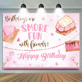 Lofaris Pink Dessert Theme Birthday Party Backdrop For Girls