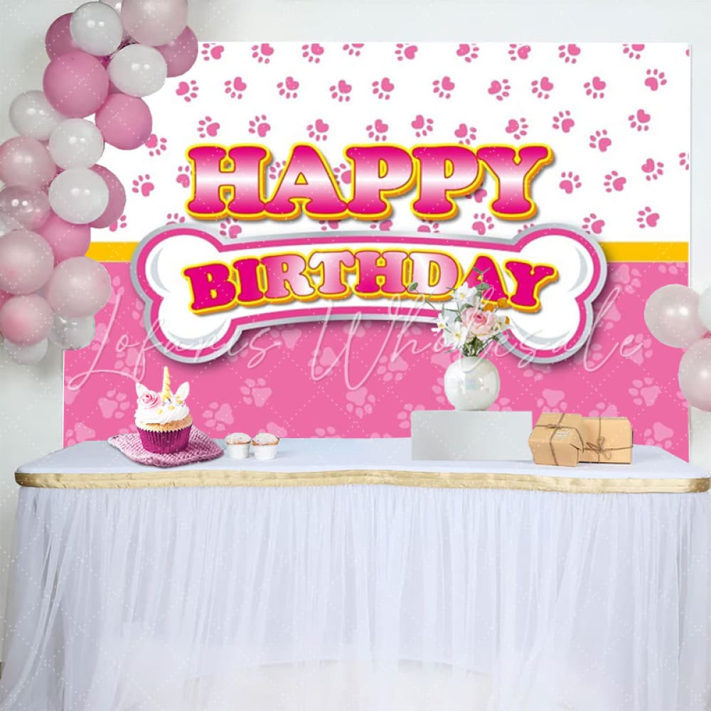 Pink Dog Paw Patrol Birthday Party Decoration Backdrop For Kids Girls