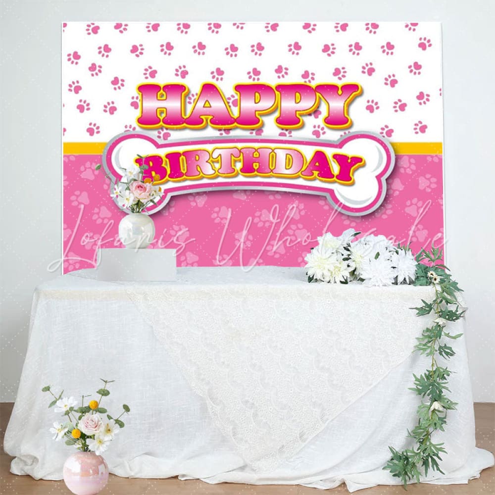 Pink Dog Paw Patrol Birthday Party Decoration Backdrop For Kids Girls