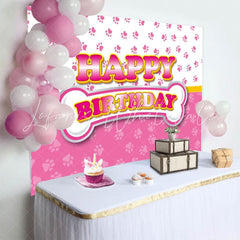 Pink Dog Paw Patrol Birthday Party Decoration Backdrop For Kids Girls