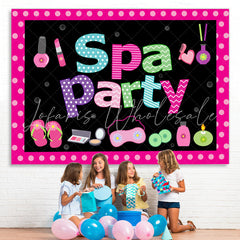 Lofaris Pink Dots Spa Party Make Up Backdrop for Girl