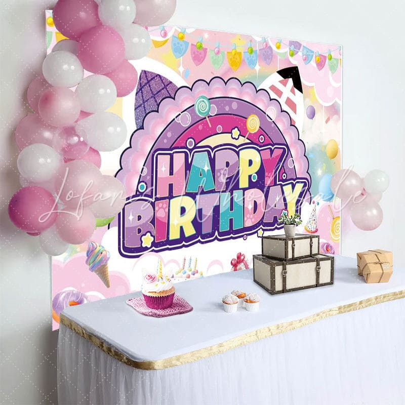 Pink Fairytale Cute Cat Theme Birthday Party Decorations Backdrop