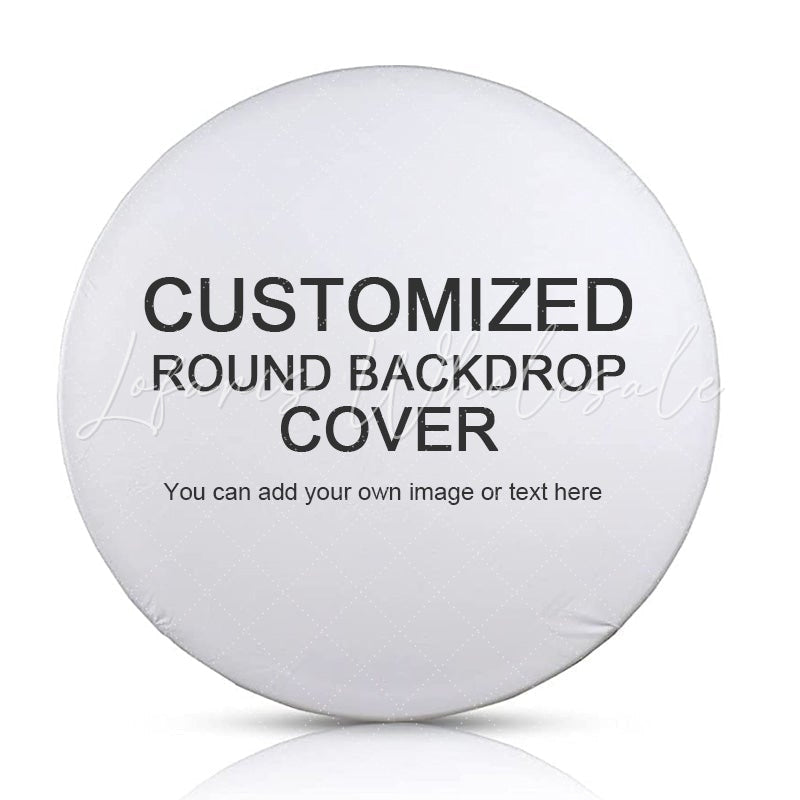Lofaris Pink Floral And Sleepy Princess Round Birthday Backdorp