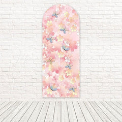 Pink Floral Butterflies Sweet Garden Arch Backdrop For Spring Party