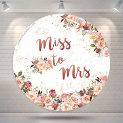 Lofaris Pink Floral Dots Circle Wedding Backdrop Decorations