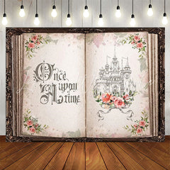 Lofaris Pink Floral Fairy Book Castle Wedding Background