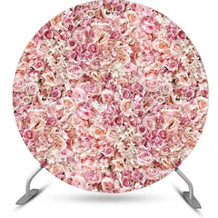 Lofaris Pink Floral Petal Wall Rontic Round Wedding Backdrop