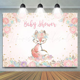 Lofaris Pink Florals and A Lovely Fox Baby Shower Backdrop