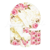 Pink Flower Themed Round Backdrop and Cylinders Kit for Parties