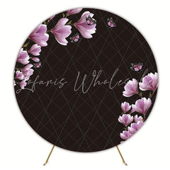 Pink Flowers and Butterflies Round Backdrop for Soft Vibes