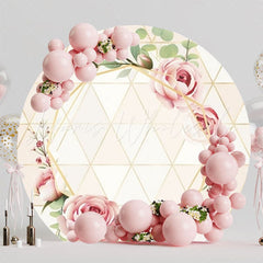 Pink Flowers And Roses Round Backdrop For Elegant Celebrations