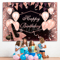 Lofaris Pink and Black Heels Happy Birthday Backdrop for Women
