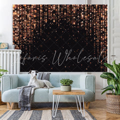 Lofaris Pink Glitter Black Happy Birthday Backdrop For Girl