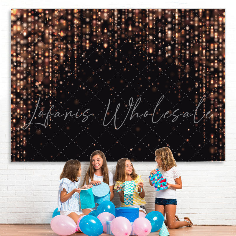 Lofaris Pink Glitter Black Happy Birthday Backdrop For Girl