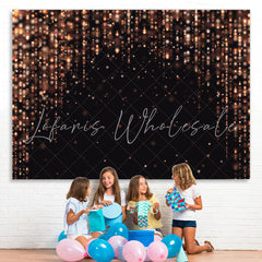 Lofaris Pink Glitter Black Happy Birthday Backdrop For Girl