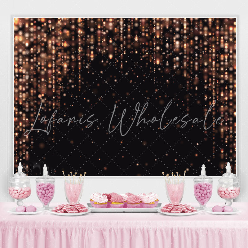 Lofaris Pink Glitter Black Happy Birthday Backdrop For Girl