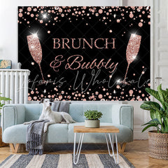 Lofaris Pink Glitter Brunch Bully Themed Girl Birthday Backdrop