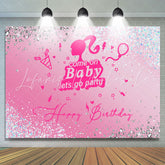 Lofaris Pink Glitter Diamond Girls Birthday Party Backdrop