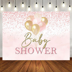 Lofaris Pink Glitter Dots Balloons Baby Shower Backdrop