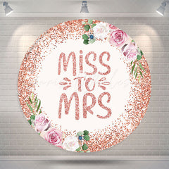 Lofaris Pink Glitter Floral Round Bridal Shower Backdrop