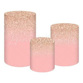 Pink Glitter Themed Decorative Cover Cylinders Kit