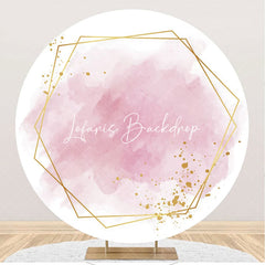 Lofaris Pink Gold Abstract Marble Texture Round Backdrop