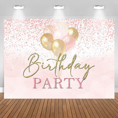 Lofaris Pink Gold Balloons Glitter Birthday Party Backdrop