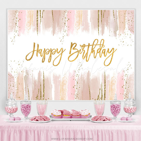 Lofaris Pink Gold Gentle Backdrop For Girl Birthday Party