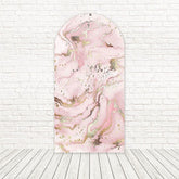 Pink Gold Marble Luxurious Style Arch Backdrop For Chic Party
