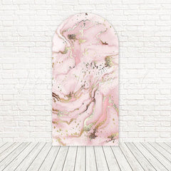 Pink Gold Marble Luxurious Style Arch Backdrop For Chic Party