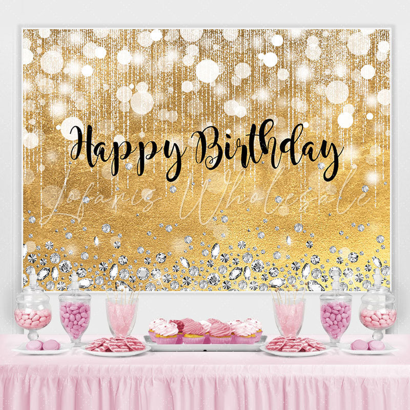 Lofaris Pink Gorgeous Bokeh Diamond Happy Birthday Backdrop