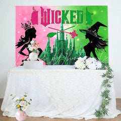 Pink Green Castle Witch Birthday Party Backdrop For Girl Women