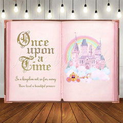 Lofaris Pink Hardcover Story Book Girl Birthday Backdrop