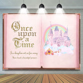 Lofaris Pink Hardcover Story Book Girl Birthday Backdrop