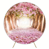Pink Ipe Forest Dreamy Round Backdrop for Party Event
